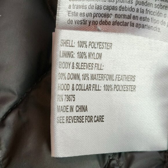 Michael Kors Down Longer Length Jacket with Detachable Hood Dark Gray Size L - Picture 10 of 13